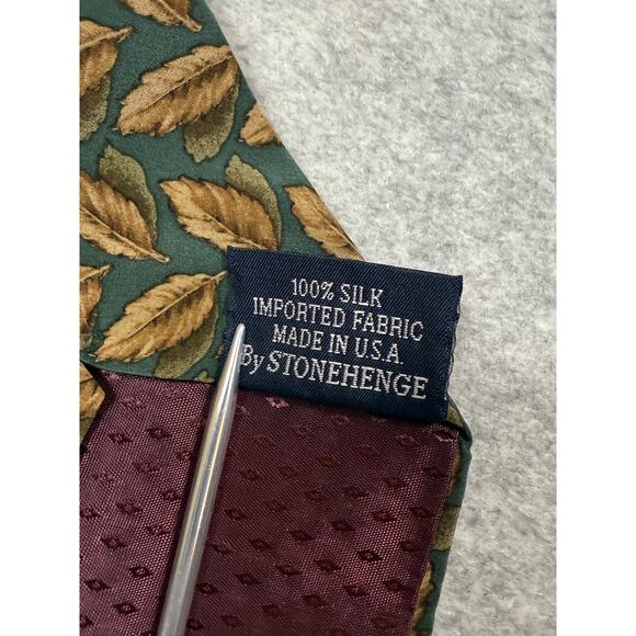 J. Garcia Landscape With Eye Collection Ten Leaf Print Silk Tie - Picture 4 of 7